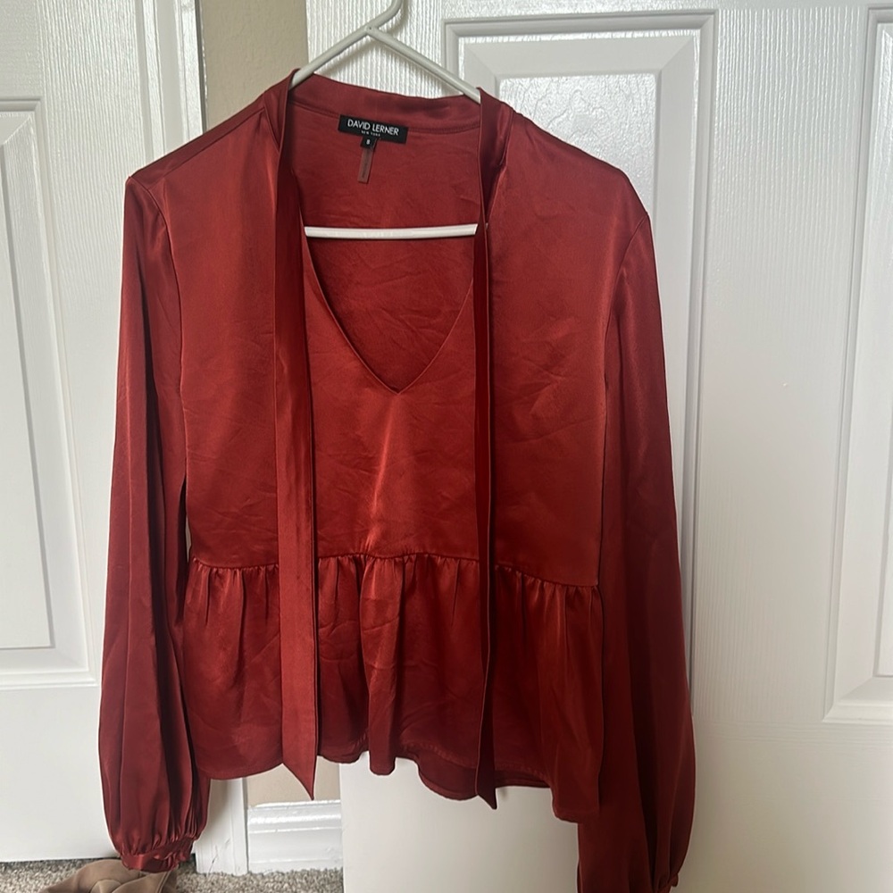 Burnt Orange Tie Top